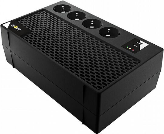 NJOY Renton 650 Plus UPS Line-Interactive 650VA 360W With 4 Schuko AC Outlets