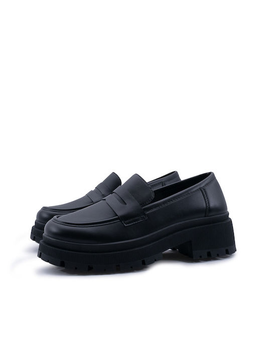 Love4shoes Damen Loafers in Schwarz Farbe