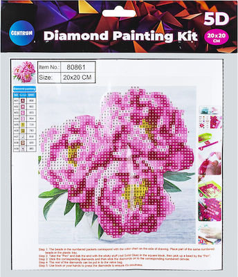 Diamond Painting Construction 5D Kit Centrum 20x20cm Rose