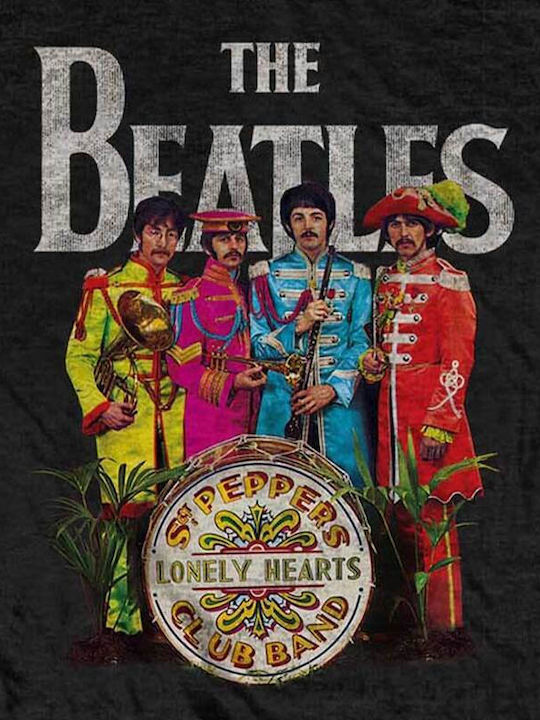 Rock Off The Beatles T-shirt Μαύρο Βαμβακερό Rock Off The Beatles T-shirt Μαύρο Βαμβακερό