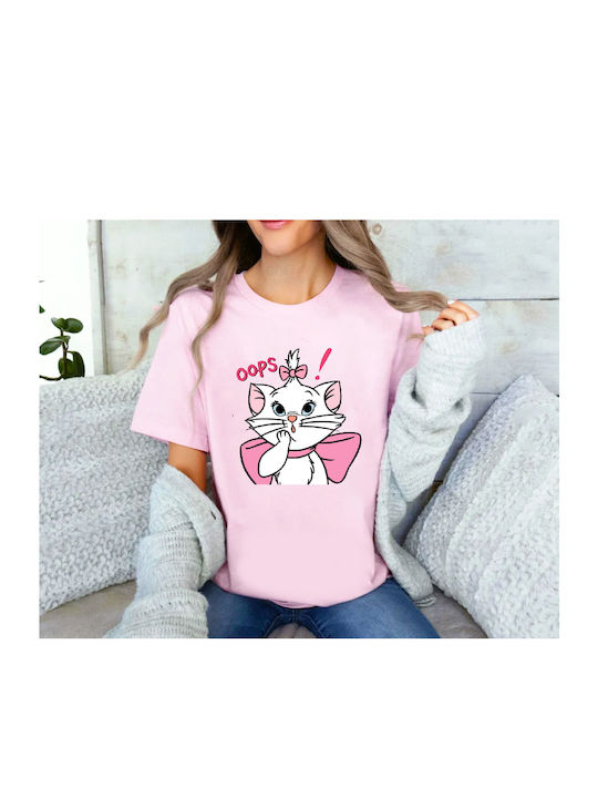 Fruit of the Loom Aristocats Marie Αριστόγατες Original T-shirt Ροζ Βαμβακερό