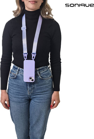 Sonique Umschlag Rückseite Silikon 0.5mm mit Band Flieder (Ehre 70)