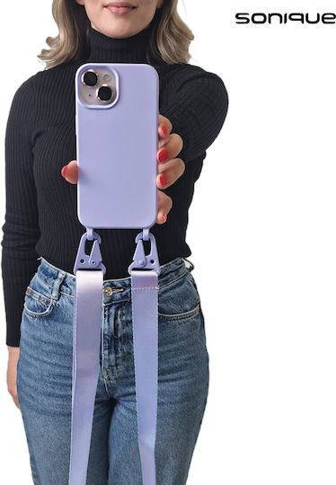 Sonique Umschlag Rückseite Silikon 0.5mm mit Band Flieder (Ehre 70)