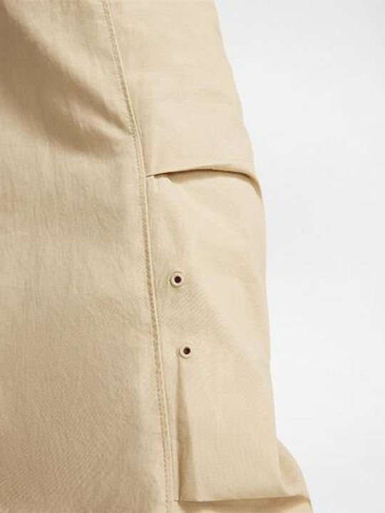 Women's Fabric Trousers with Elastic Beige