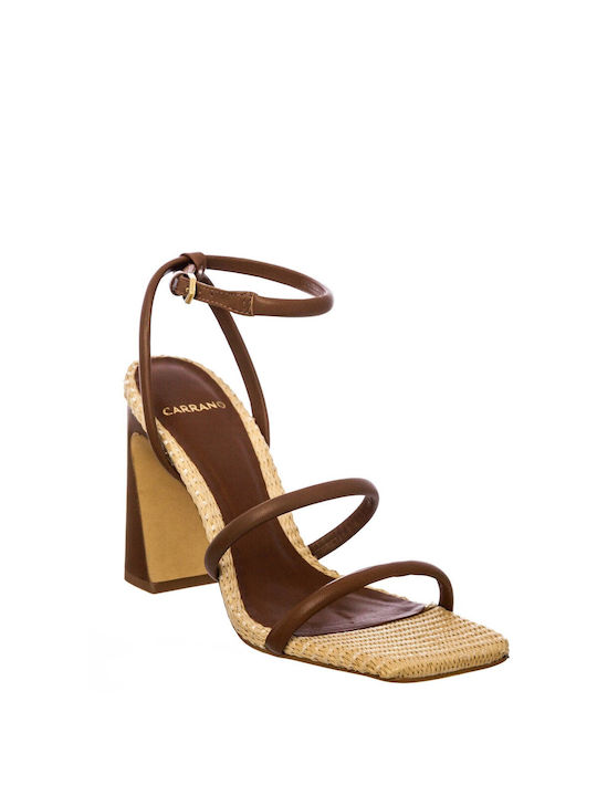 Carrano Damen Sandalen in Tabac Braun Farbe