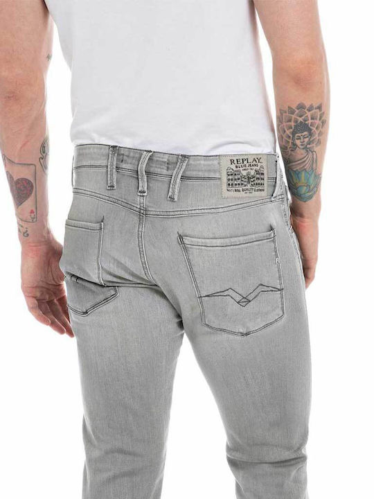 Anbass Men's Jeans Pants with Slim Tapered Fit Gray