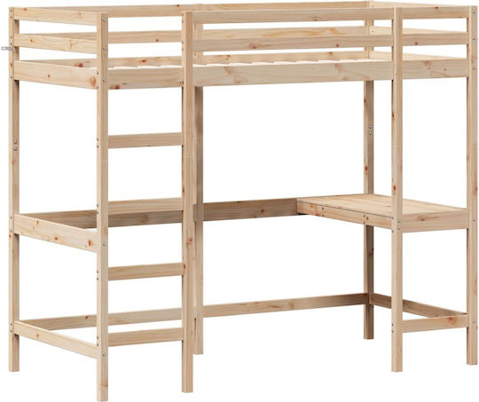 Hochbett Einzeln για Στρώμα 100x200cm