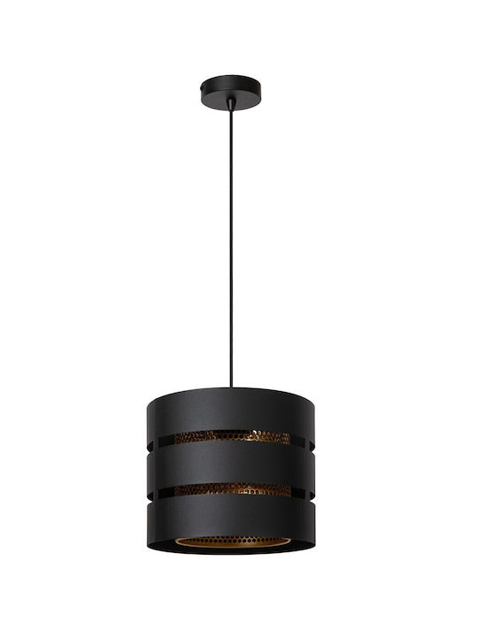 Lucide Lightning Pendant Light Single-Light for Socket E27 Black