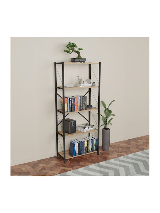 Bookcase Draizy Black 60x30x150cm