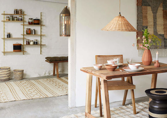 Beige Wall Shelf 123x16x119cm
