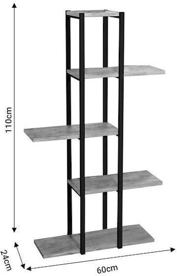 Ploko Bookcase Anthracite 60x24x110cm