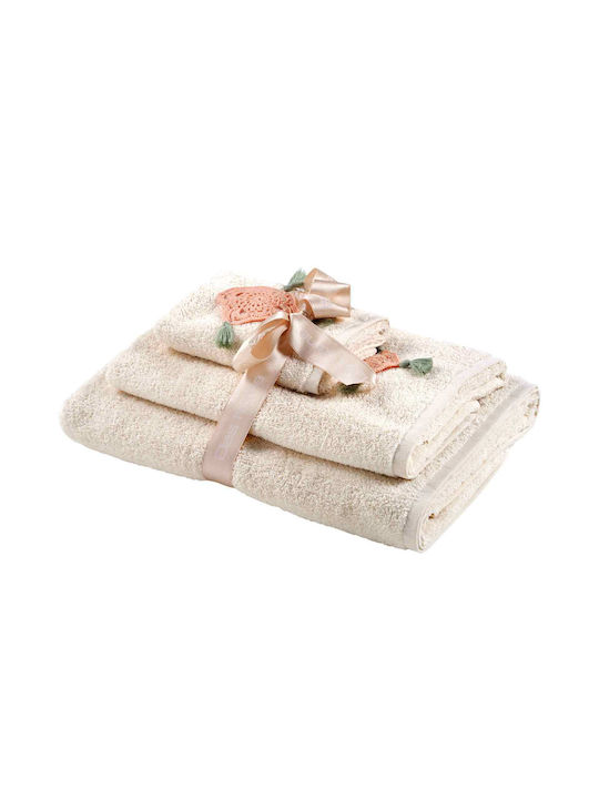 Das Home 3pc Bath Towel Set 0730 Ecru Weight 500gr/m²