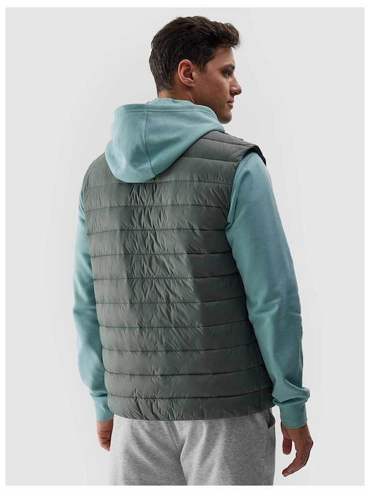 4F Ärmellos Herren Jacke Puffer Wasserdicht Grün