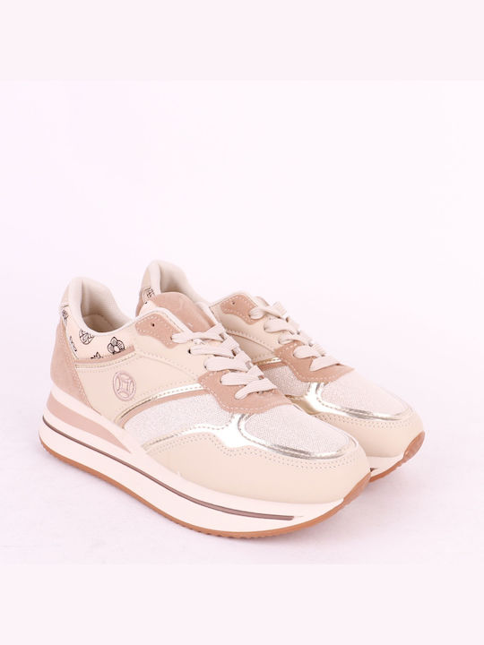 Plato Damen Flatforms Sneakers Beige