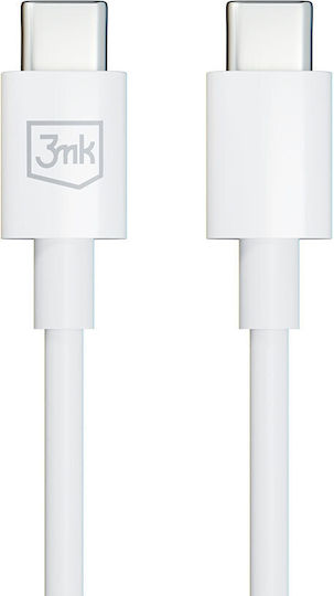 3MK Hyper USB 2.0 Cable USB-C Male - USB-C 100W PD White 1.2m