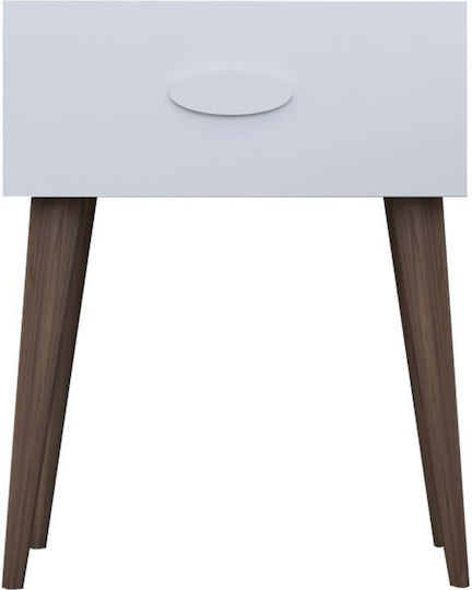 Bedside Table Laber Wooden White 45x30x57.5cm