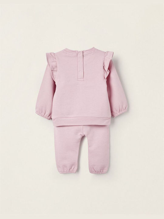 Zippy Kids Sweatpants Set Pink 2pcs