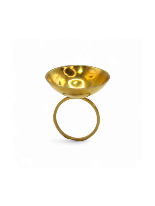 Handmade Women's Ring Brass Circle Ring In Gold