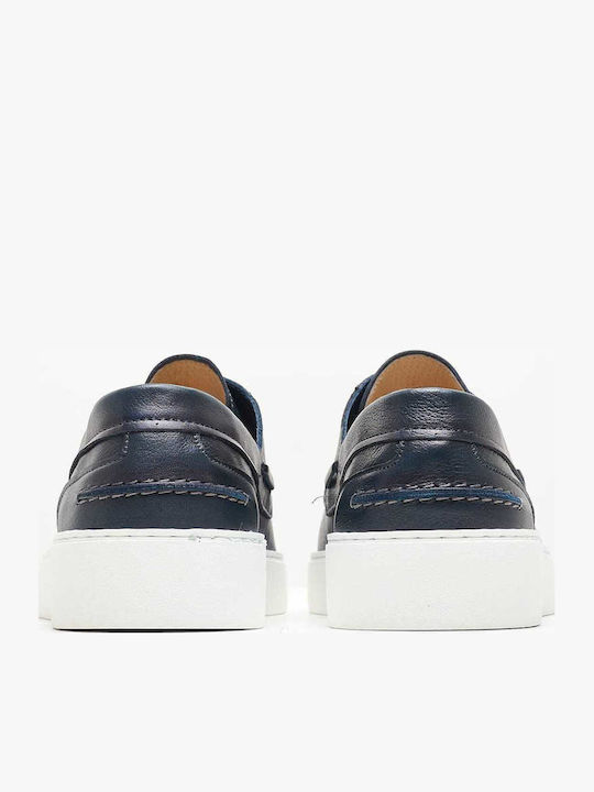 Δερμάτινα Ανδρικά Boat Shoes σε Μπλε Χρώμα