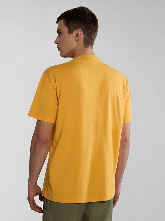 Napapijri Ανδρικό T-shirt Κοντομάνικο Κίτρινο