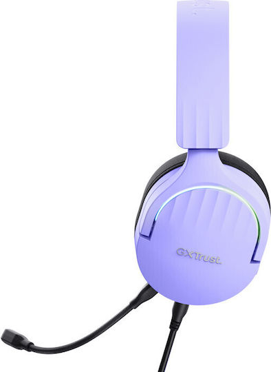 Trust GXT490 Fayzo Over Ear Gaming Headset με σύνδεση USB Μωβ for PS4 / PS5