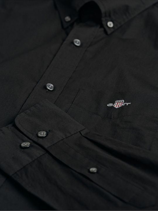 Long-sleeved Cotton Shirt Black