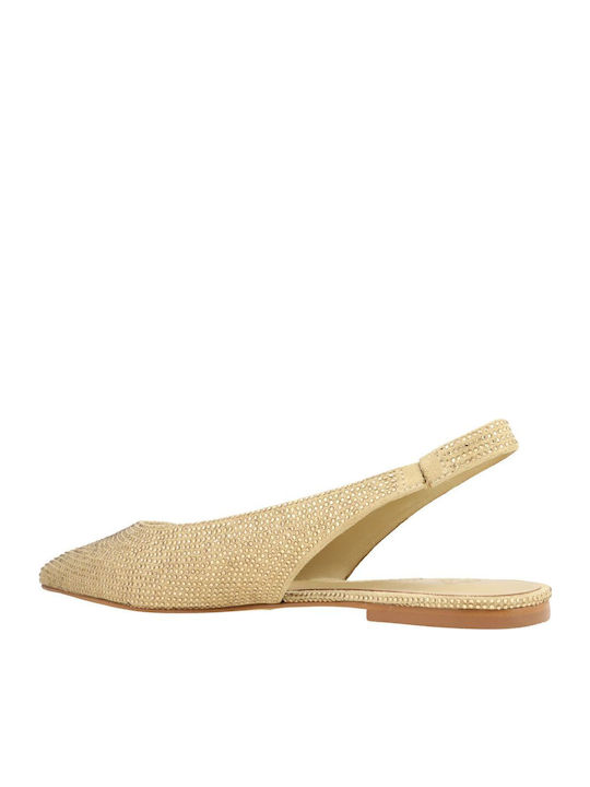 Fabric Slingback Ballerinas Beige