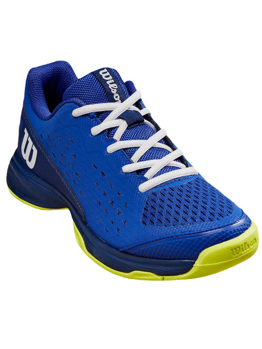 Wilson Kids Sports Shoes Tennis Rush Pro Bluing / Blue Print / Safety Yellow