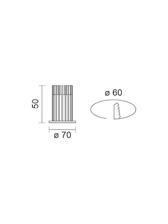 Spot Light Rotund Metalic Spot Încorporat cu LED Integrat și Lumină Alb Natural Alb 1buc