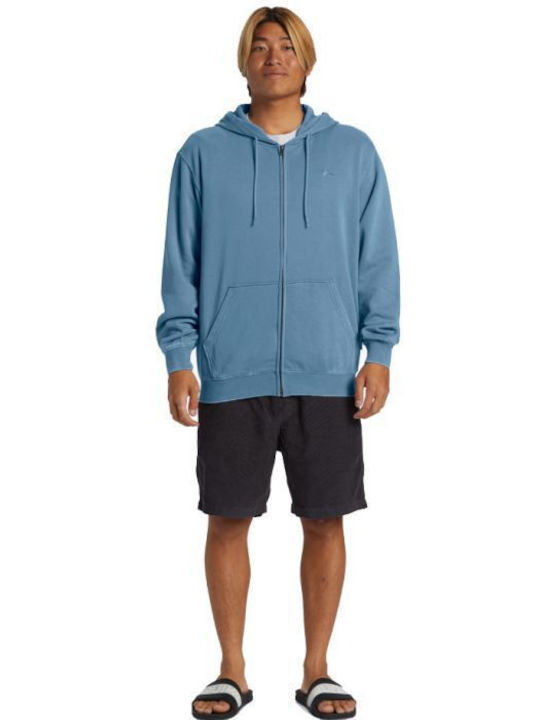 Quiksilver Herren Sweatshirt Jacke mit Kapuze und Taschen Blau