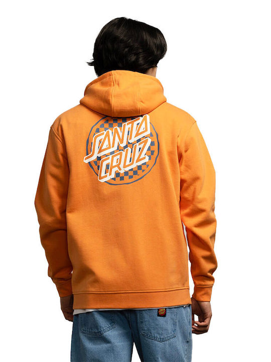 Santa Cruz Men's Sweatshirt with Hood and Pockets Orange