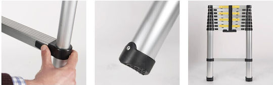 Teleskopische Leiter Aluminium 13 Stufen mit maximaler Höhe 3.81m Alustark 360.000.040.013