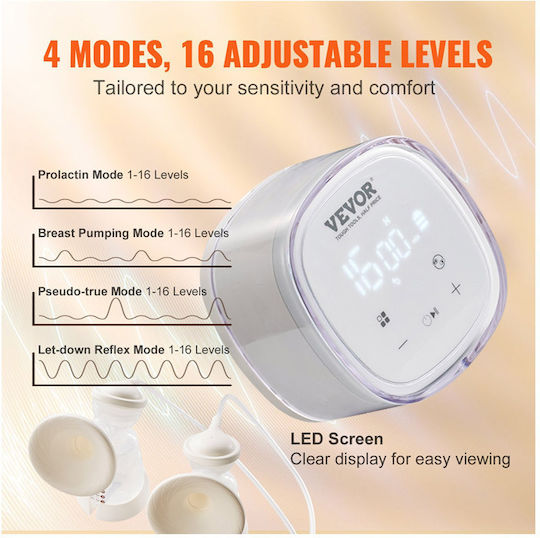 Vevor Electric Double Breast Pump Battery White
