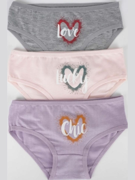 Katamino Kids' Set with Briefs Purple, pink and grey 3pcs