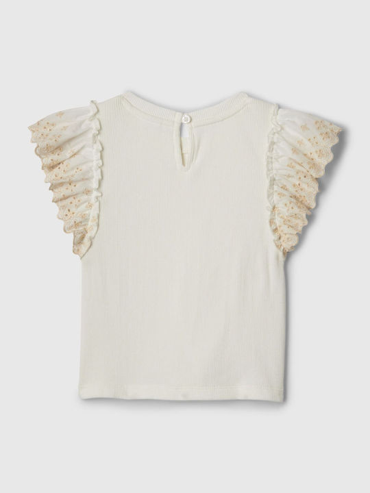 GAP Kids Blouse Short Sleeve Off White