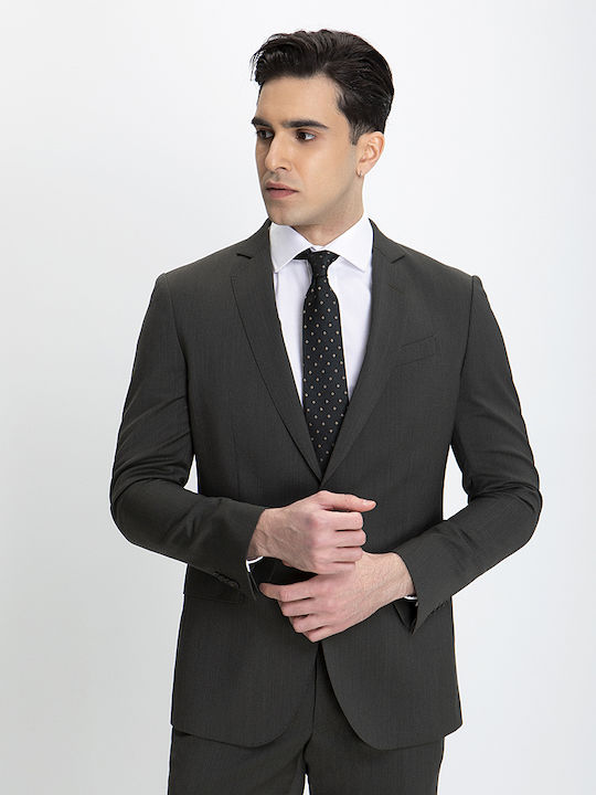 Vardas Men's Suit with Vest Slim Fit Charcoal