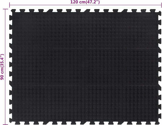 vidaXL Δάπεδο Παζλ Γυμναστηρίου Μαύρο 90x120x0.12cm 1τμχ