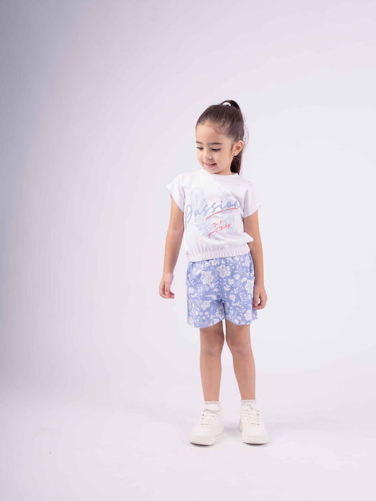 Εβίτα Kinder Set mit Shorts Sommer 2Stück White