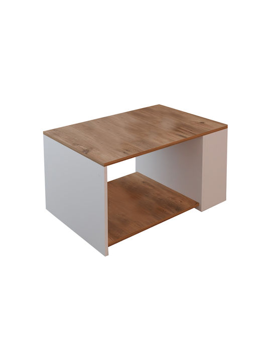 Rectangular Coffee Table Noil Oak / White L90xW60xH48cm