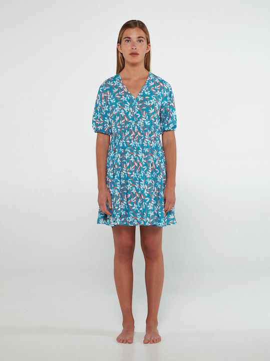 Vamp Sommer Mini Kleid Blue Curacao
