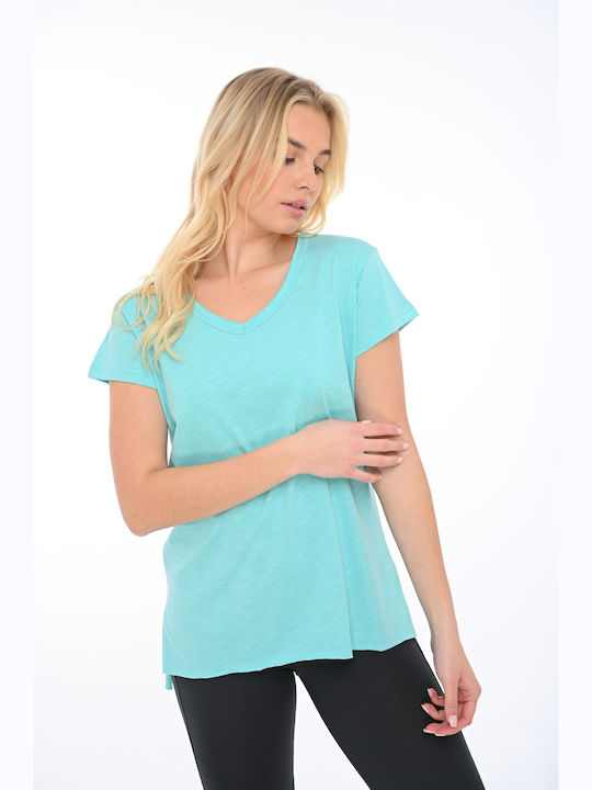 Bodymove Damen T-Shirt mit V-Ausschnitt Ciel