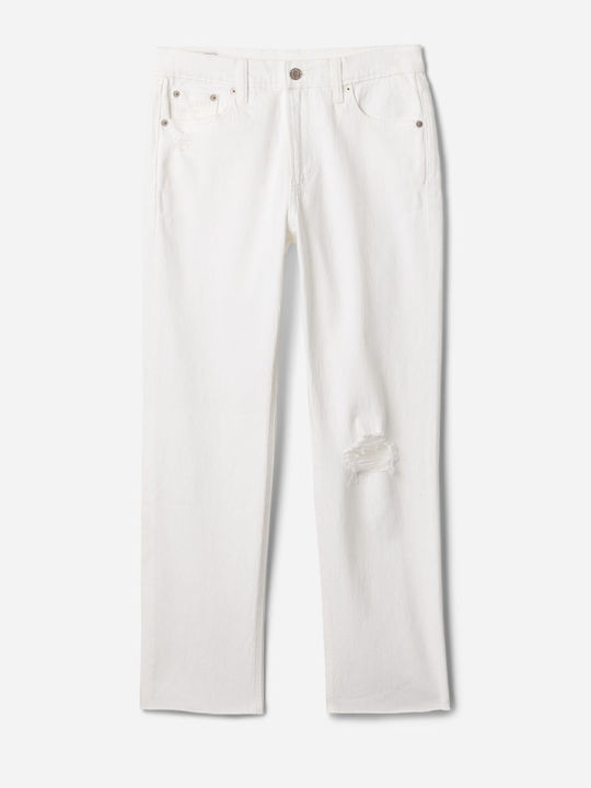 GAP Cheeky High Waist Women's Jean Trousers in Straight Line Optic White