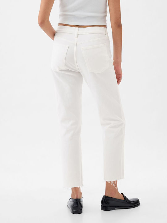 Hoch tailliert Damenjeans in Gerader Linie Optic White