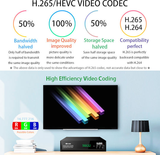 54789324 Ψηφιακός Δέκτης Mpeg-4 SD (480p) Σύνδεσεις SCART / HDMI / USB