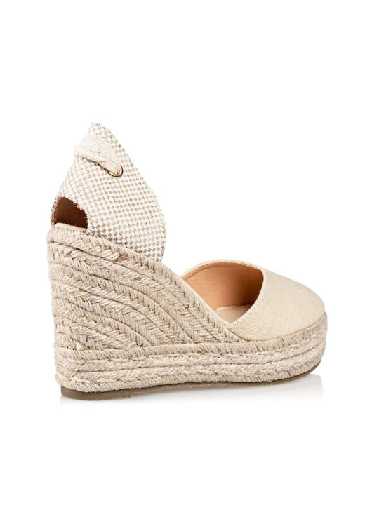 Envie Shoes Women's Fabric Platform Espadrilles Beige