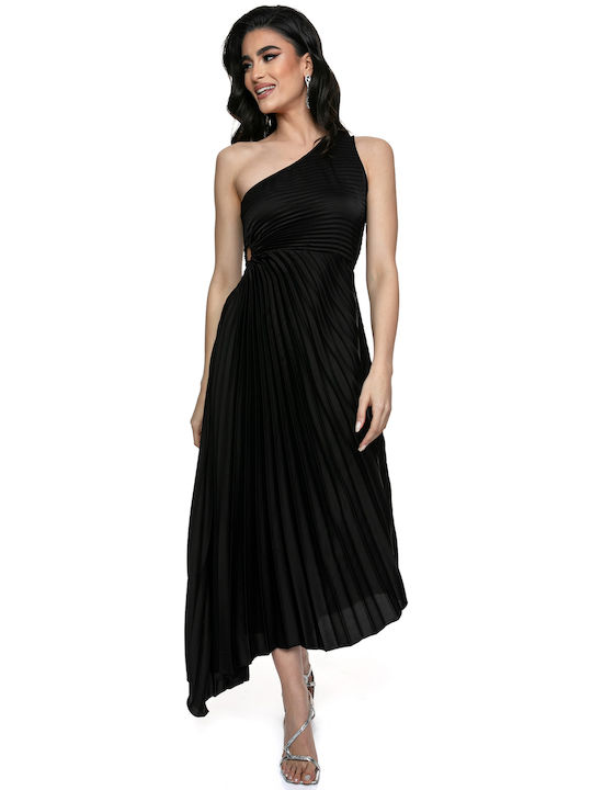 RichgirlBoudoir Midi Rochie Satin Negru