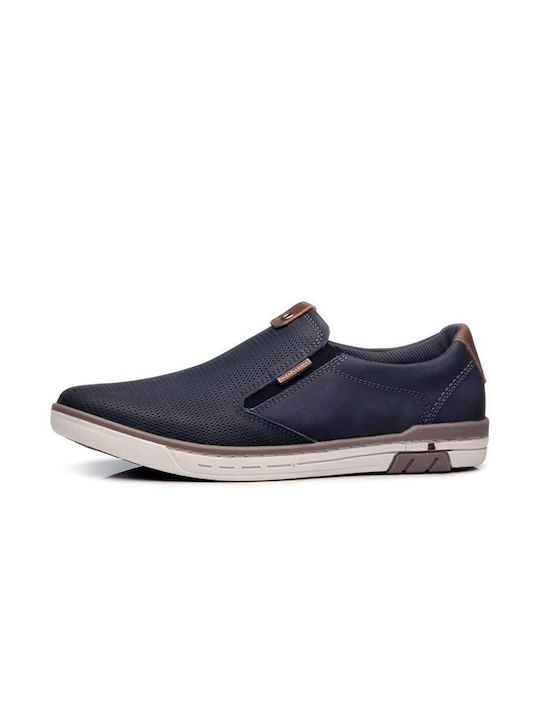 Pegada Men's Leather Loafers Blue