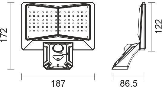 Spot Light Wall Mounted Solar Light 5W Cold White 6000K with Motion Sensor and Remote Control