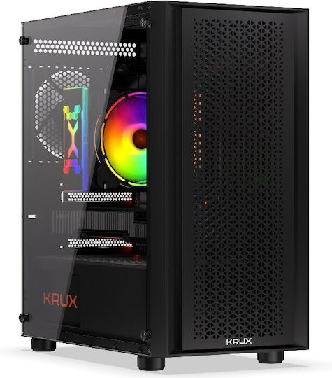 Krux Scor Gaming Middle Tower Carcasă Calculator cu Fereastră Laterală Negru