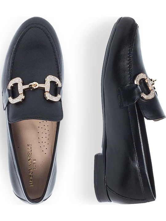 Leather Women's Moccasins in Black Color
